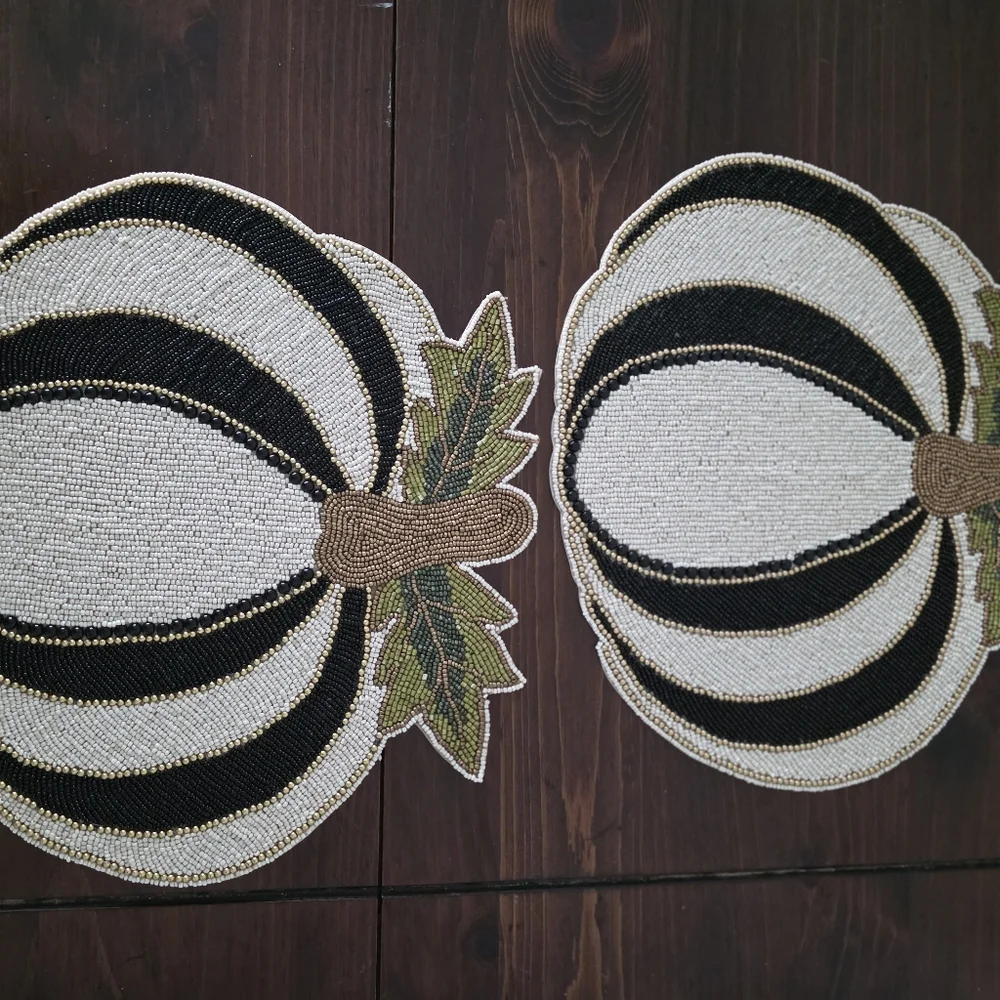 MacKenzie-Childs Tuxedo Pumpkin Placemats - Set of 2 - Picture 7 of 13